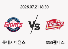 7/21 18:30 경기 KBO #연장포함# 롯데자이언츠 (-0.5) vs SSG랜더스 1