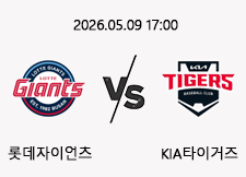 05/09 17:00 경기 KBO #연장포함# 롯데자이언츠 (+1.5) vs KIA타이거즈 1