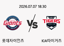 07/07 18:30 경기 KBO #연장포함# 롯데자이언츠 (-0.5) vs KIA타이거즈 1