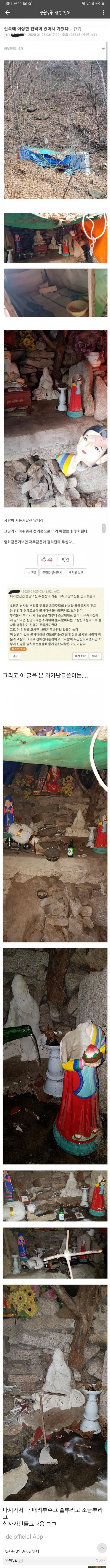 산속에 이상한거 무서운거 본 디시인
