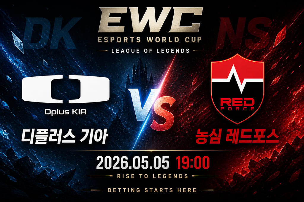 05/05 19:00 경기 LOL EWC 디플러스기아 (-1.5) vs 농심레드포스 2