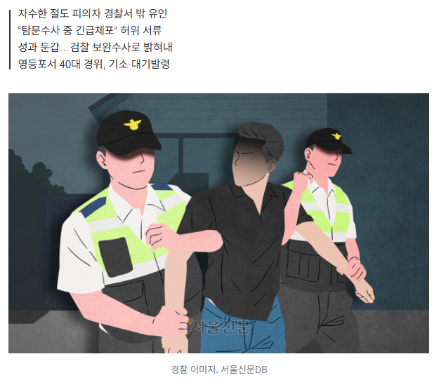경찰 왜 이래? 자수했더니 밖으로 유인해 “잡았다!”…긴급체포 둔갑 1