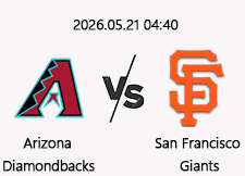 05/21 04:40 경기 MLB #연장포함# 애리조나 vs 샌프란시스코 1