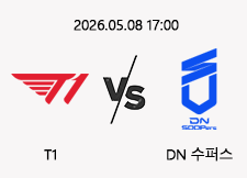 05/08 17:00 경기 LCK T1 (-1.5) vs DN수퍼스 1