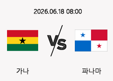 06/18 08:00 경기 FIFA 북중미 월드컵 가나 (-0.5) vs 파나마 1