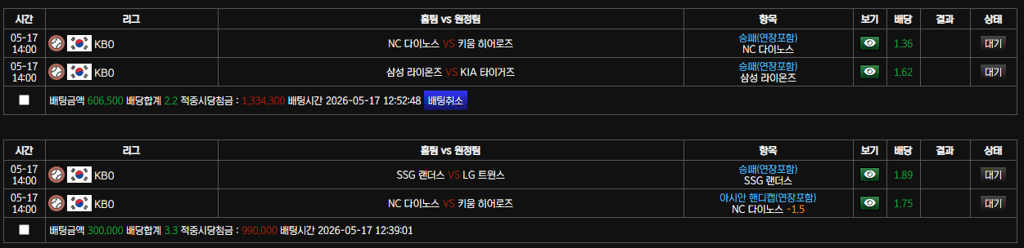 볼카 국야도 배팅 완