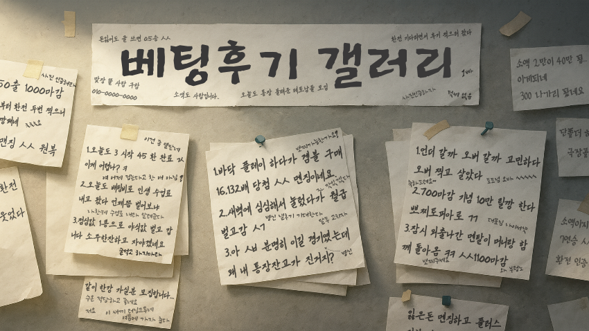 베팅후기 게시판 안내 이미지