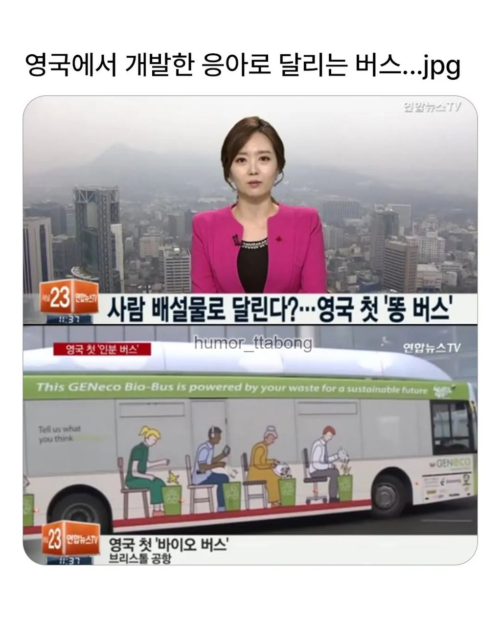 영국에서 개발한 똥으로 달리는 버스 ㄷㄷ 1
