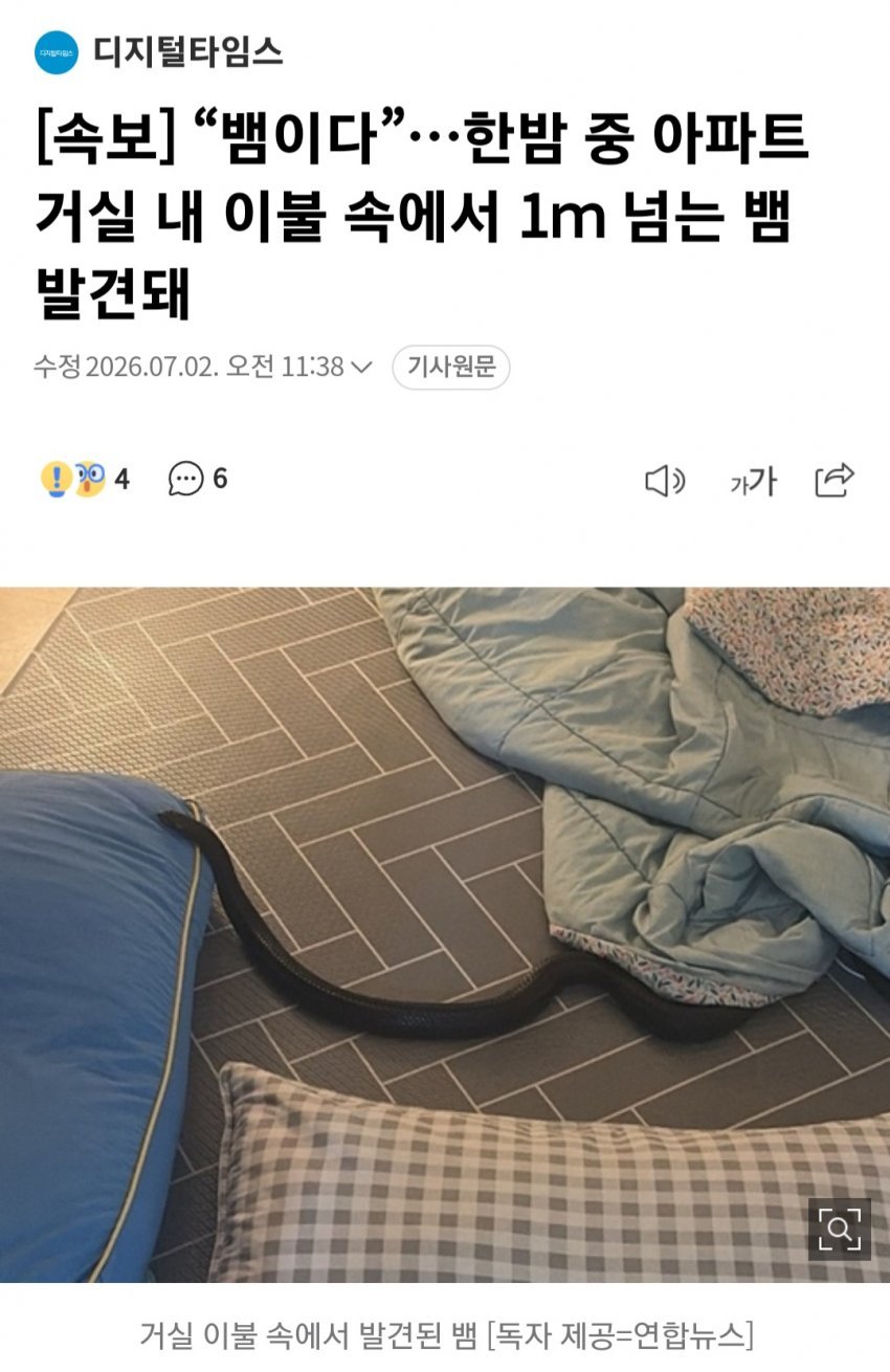 양주 아파트에서 1m넘는 뱀 발견 3