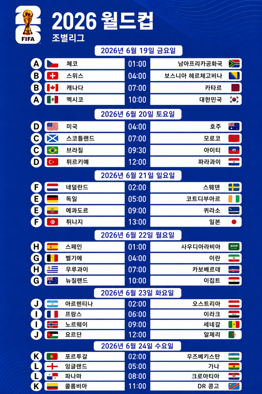 2026 월드컵 일정입니다 3