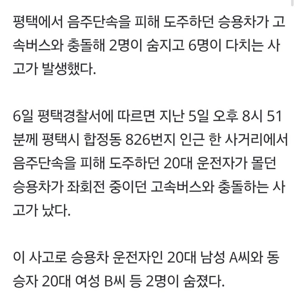 음주단속 피하던 테슬라 20대 남녀 숨져 2