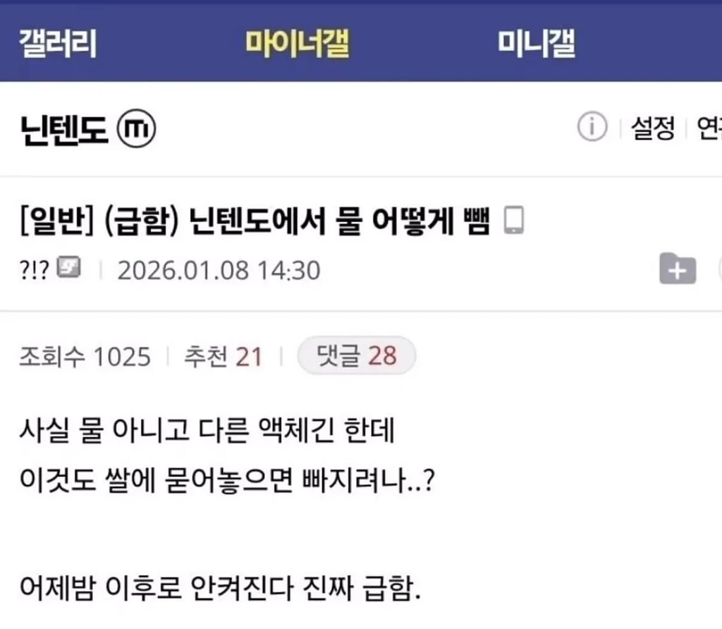 (급함) 닌텐도에서 물 어떻게 뺌 1