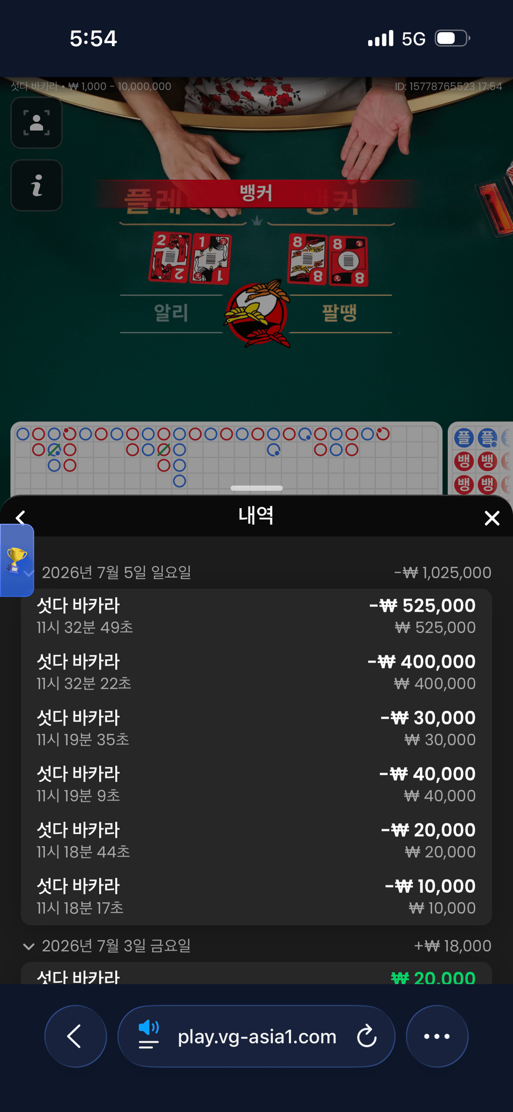 오늘자 나의 좇병신 같은 섯다 바카라