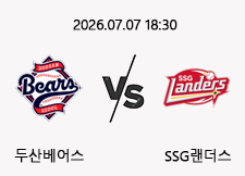 07/07 18:30 경기 KBO #연장포함# 두산베어스 (-1.5) vs SSG랜더스 1