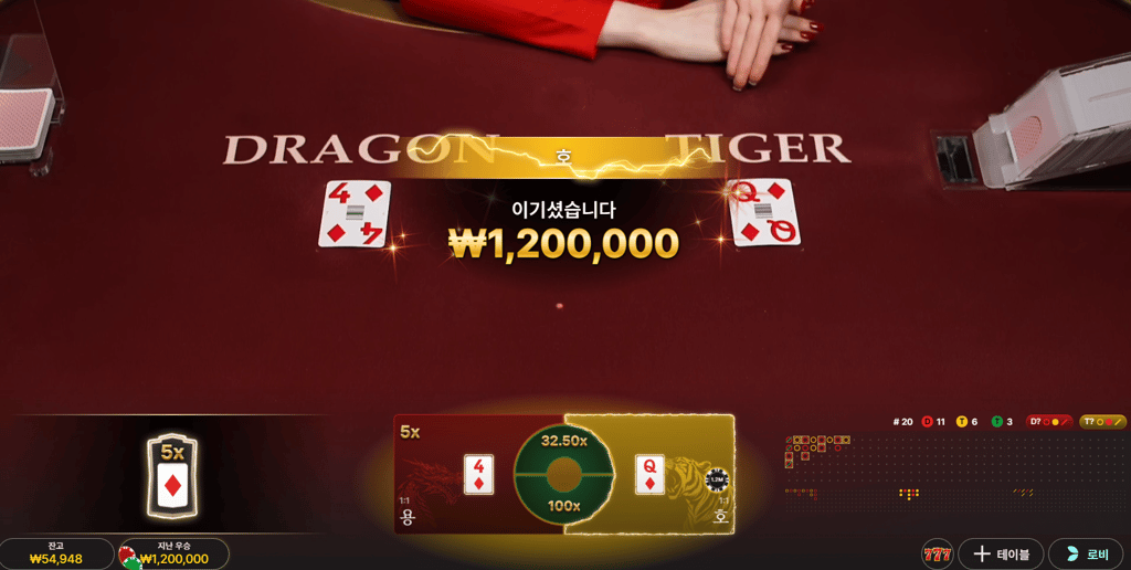 라이트닝 드래곤 타이거 5배 1
