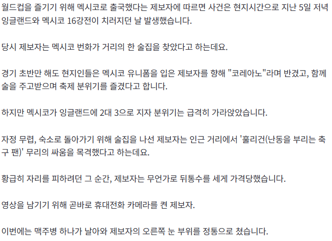 "치노 꺼져"…멕시코 탈락 분풀이가 한국인에게? 2