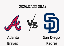 7/22 08:15 경기 MLB #연장포함# 애틀랜타 vs 샌디에이고 1