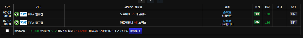 내일 8강 베팅 들어갑니다