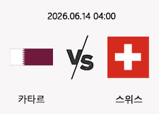 06/14 04:00 경기 FIFA 북중미 월드컵 카타르 (+1.5) vs 스위스 1