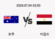 07/04 03:00 경기 FIFA 북중미 월드컵 호주 (+0.5) vs 이집트 1