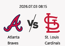 07/03 08:15 경기 MLB #연장포함# 애틀랜타 vs 세인트루이스 1