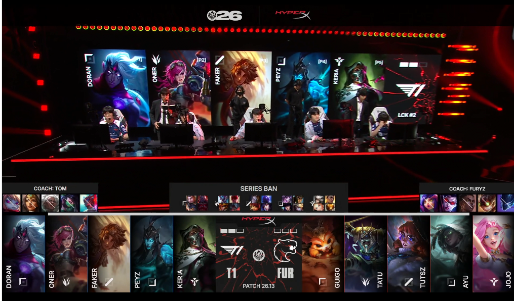 T1 vs FUR 3셋 밴픽