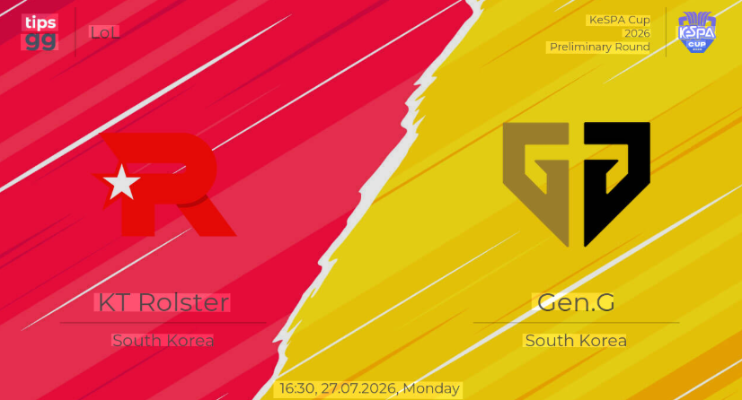 7/27 16:30 경기 KeSPA Cup #단판# KT롤스터 vs 젠지 2