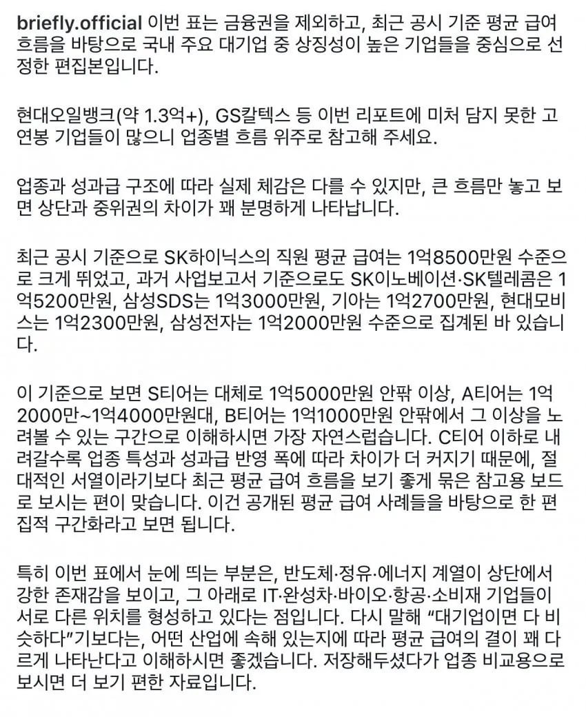 대기업연봉 티어 2
