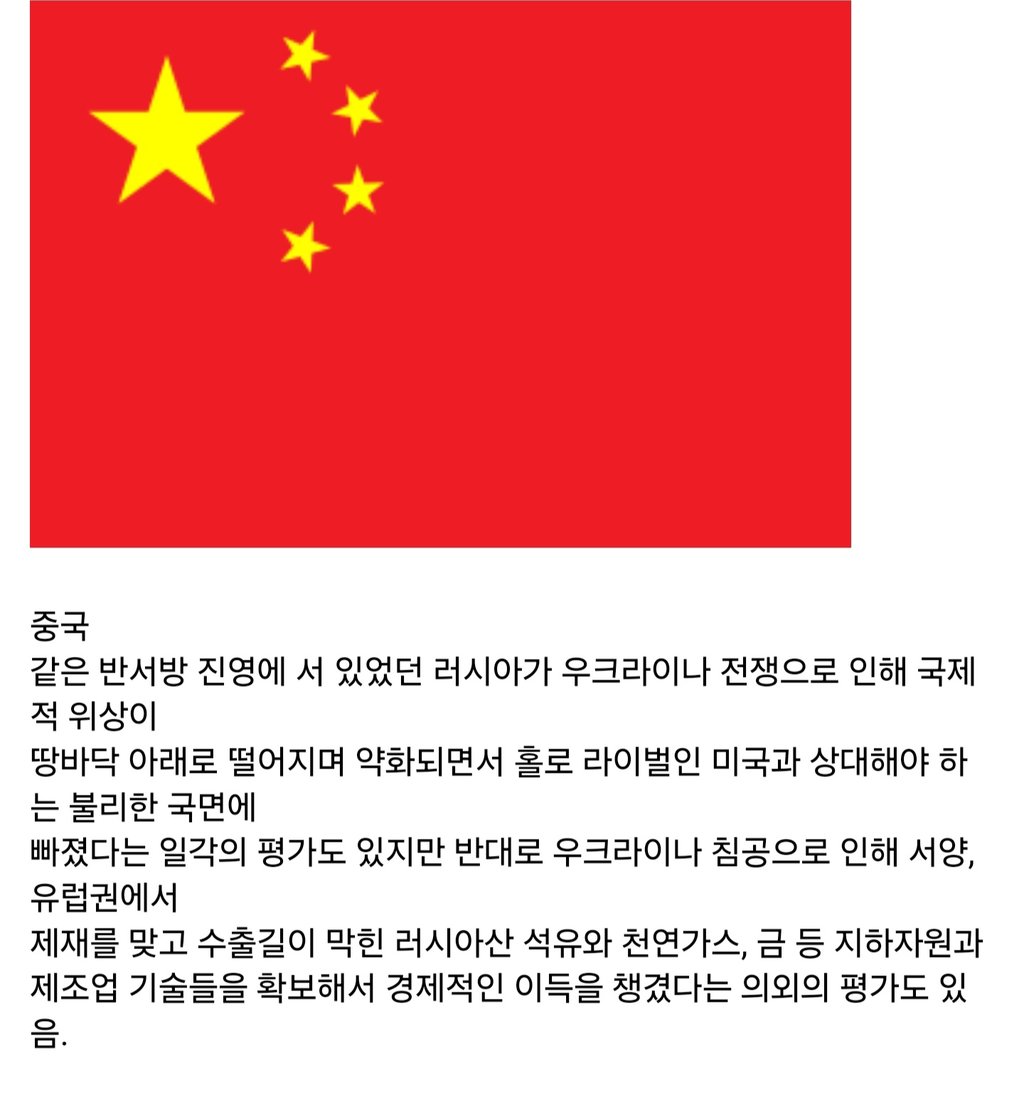러시아가 우크라이나 전쟁에 빠지면서 이득과 어부지리를 얻게 된 국가와 세력들. 2