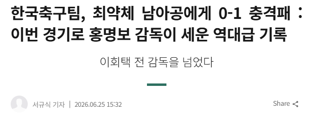 대한 민국 역사상 가장 많은 패배를 기록한 감독 2