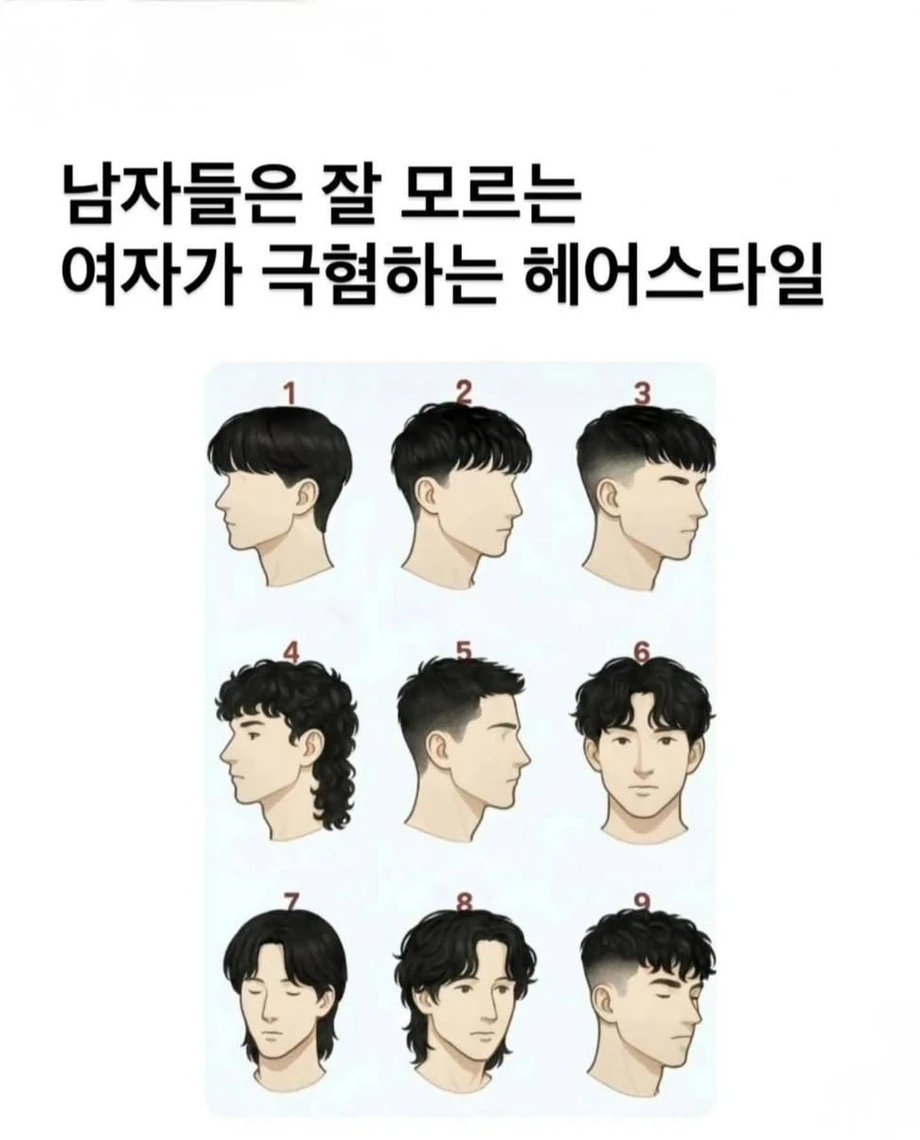 여자들이 싫어하는 남자 헤어 스타일