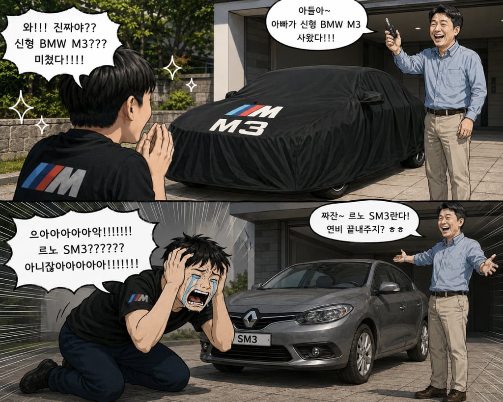 아빠가 BMW M3를 사오셧다