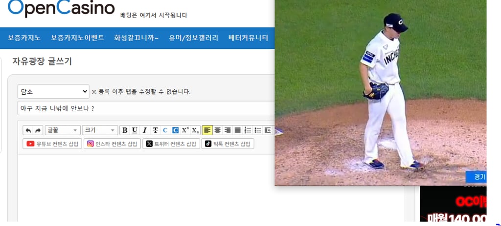 야구 지금 나밖에 안보나 ?