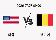 07/07 09:00 경기 FIFA 북중미 월드컵 #연장,승부차기 포함# 미국 vs 벨기에 1