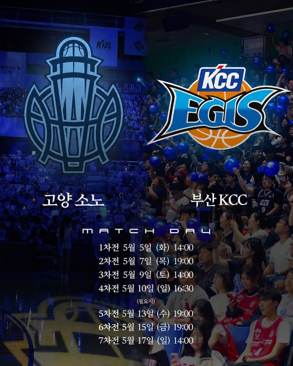 05/07 19:00 경기 KBL 챔피언결정전 #연장포함# 고양소노 (+1.5) vs 부산KCC 2