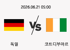 06/21 05:00 경기 FIFA 북중미 월드컵 독일 (-1.5) vs 코트디부아르 1