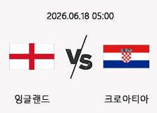 06/18 05:00 경기 FIFA 북중미 월드컵 잉글랜드 (-0.5) vs 크로아티아 1