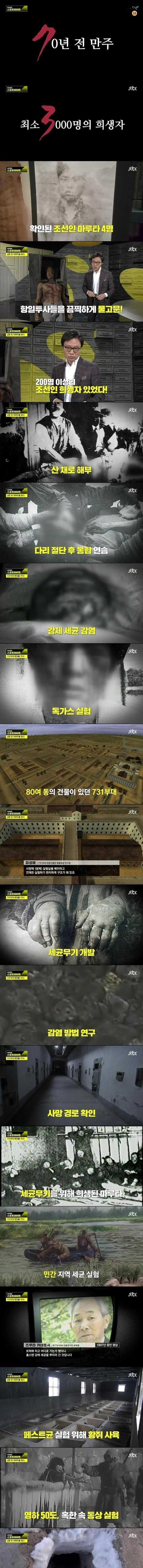 일본 731부대의 마루타실험 최초 조선인 피해자 1