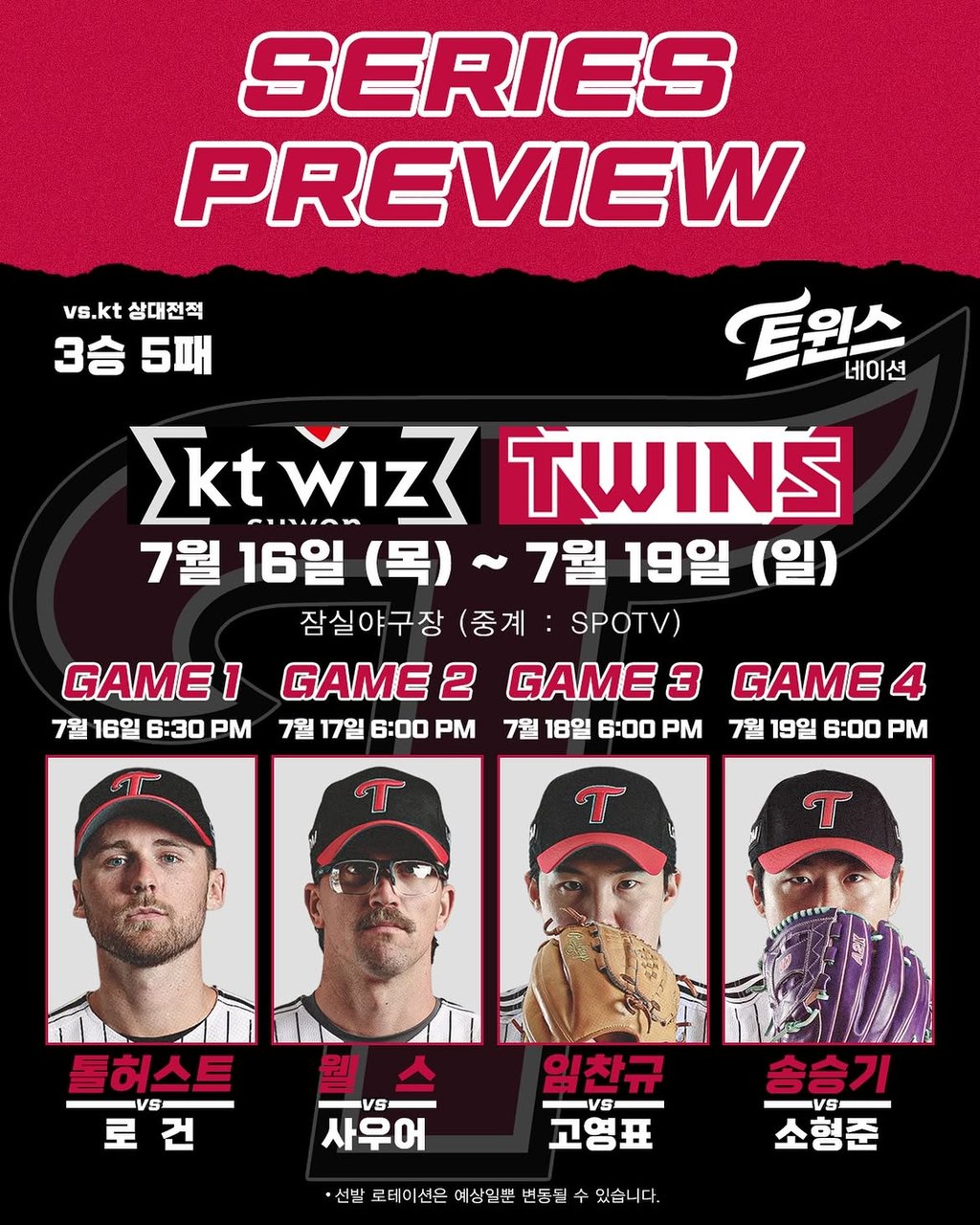 7/17 18:00 경기 KBO #연장포함# LG트윈스 (-1.5) vs KT위즈 2