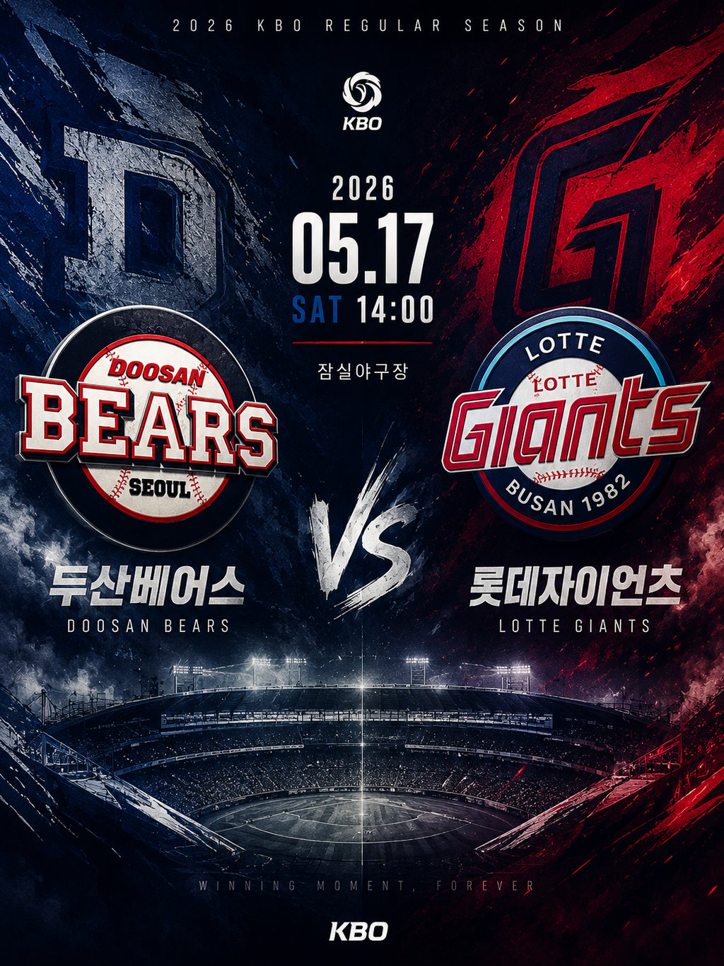 05/17 14:00 경기 KBO #연장포함# 두산베어스 (+0.5) vs 롯데자이언츠 2