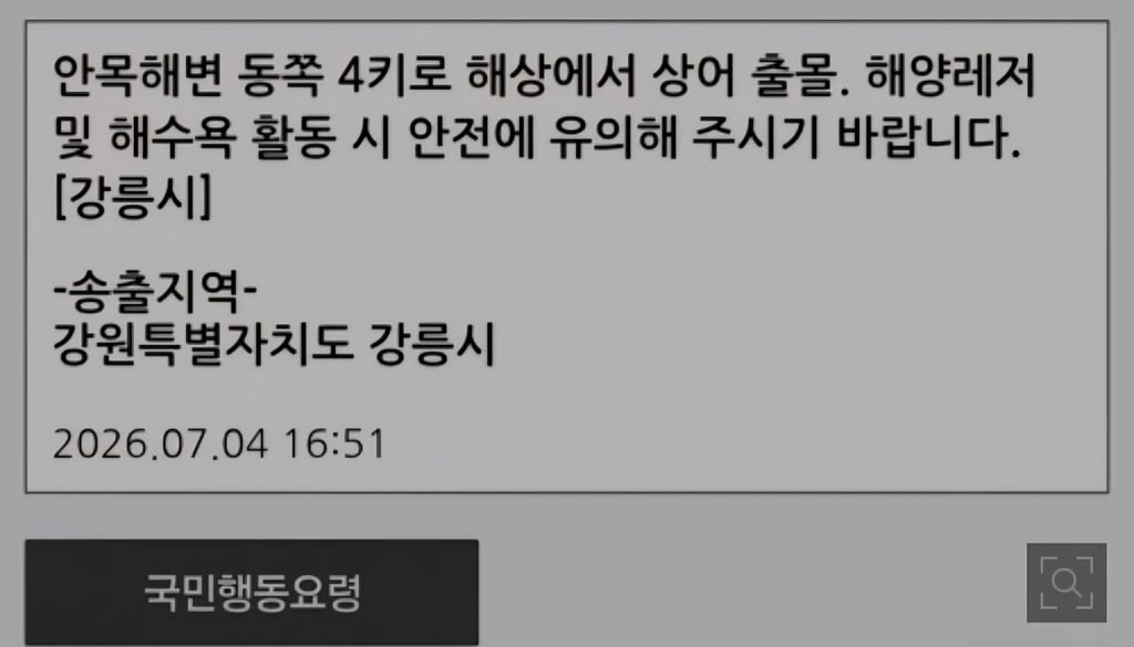 [속보] 강릉 경포해변, 개장식날 '상어 출몰' 1