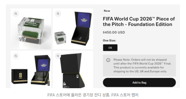 [속보]돈 된다면 경기장 잔디까지 팔아… 북중미 월드컵 경기장 잔디 450달러 '굿즈'로 1