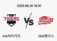 06/30 18:30 경기 KBO #연장포함# KIA타이거즈 (-1.5) vs SSG랜더스 1