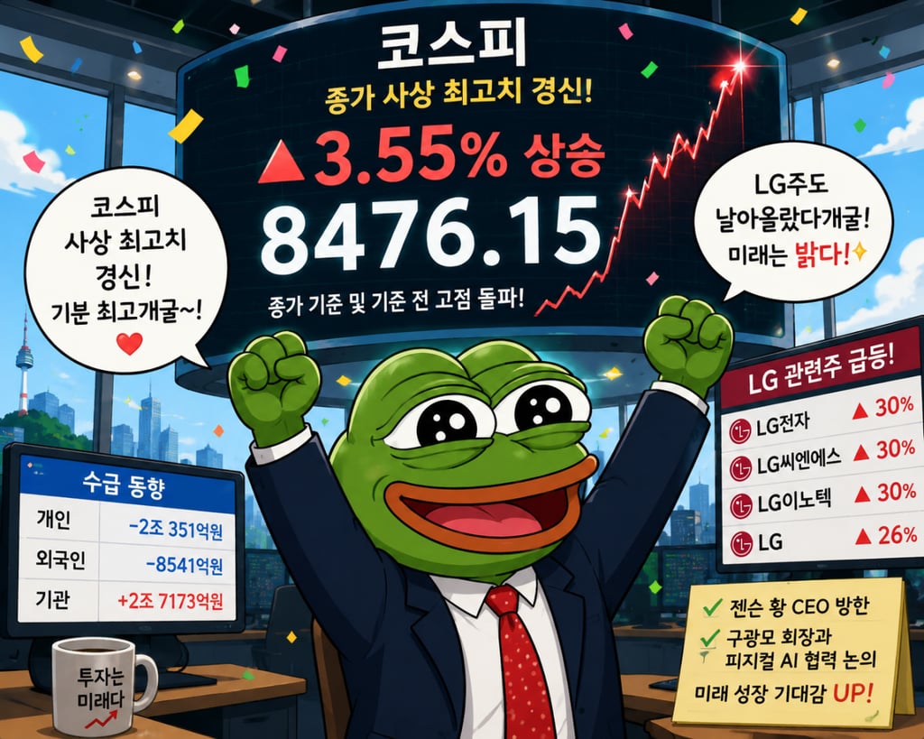 [속보] 코스피, 또 최고치 경신…8,476.15로 마감 3