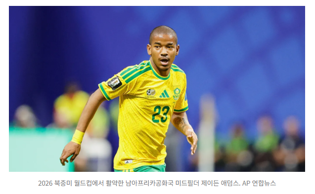 월드컵 한국전 뛰었던 남아공 애덤스, 숨진 채 발견 1