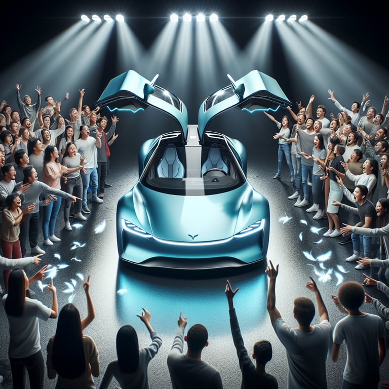 Tesla Unveils Stunning 'Frost Blue' Falcon Wing Doors on Model X, Internet Buzzes with Excitement!