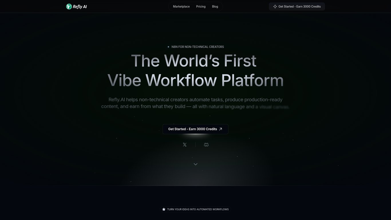 Refly.ai: World's first vibe workflow platform for non-technical Creators