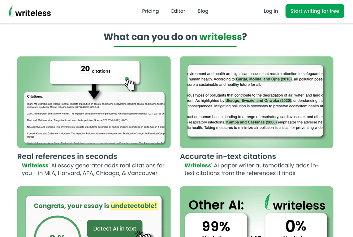 Writeless AI - Create High-Quality Essays in Seconds
