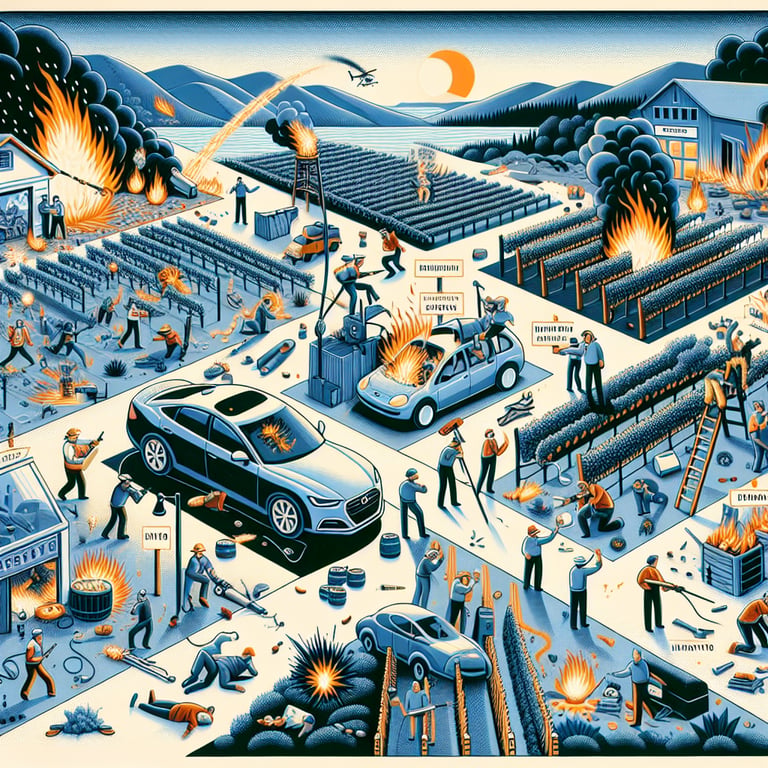 Startup Founder Stirs Chaos at California Winery with Bizarre Fire Attempt and Tesla Crash!