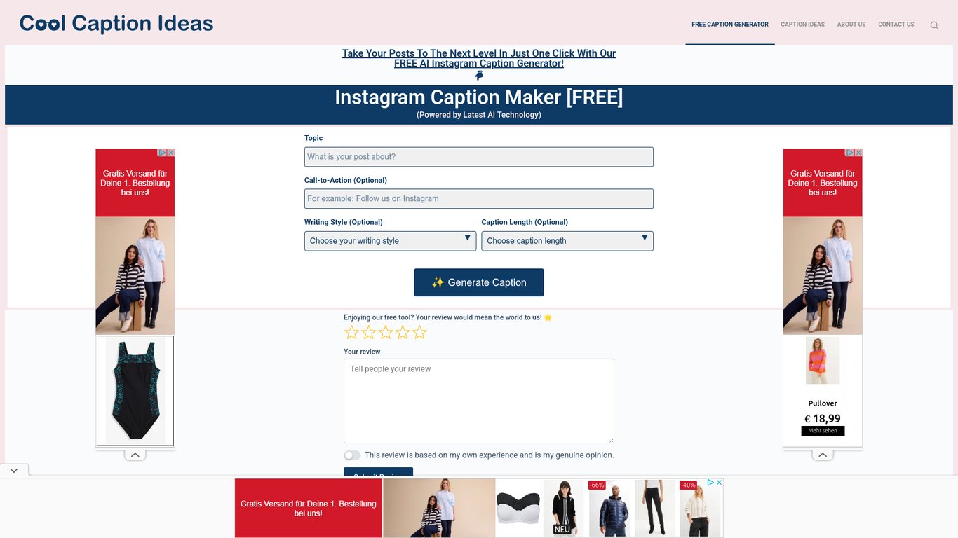 Caption Generator Tool